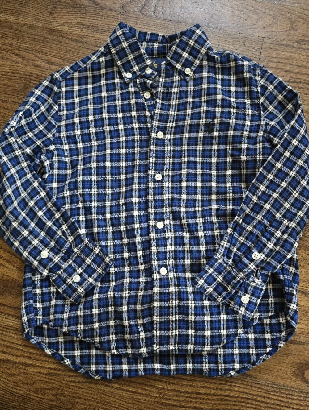 Ralph Lauren Blue and Black Plaid Button-Down Shirt